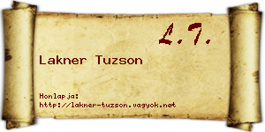 Lakner Tuzson névjegykártya